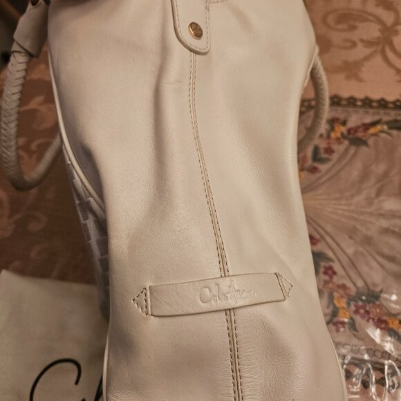 Vintage Cole Hann Leather and Satin Material Shoulder Purse - Picture 10 of 16